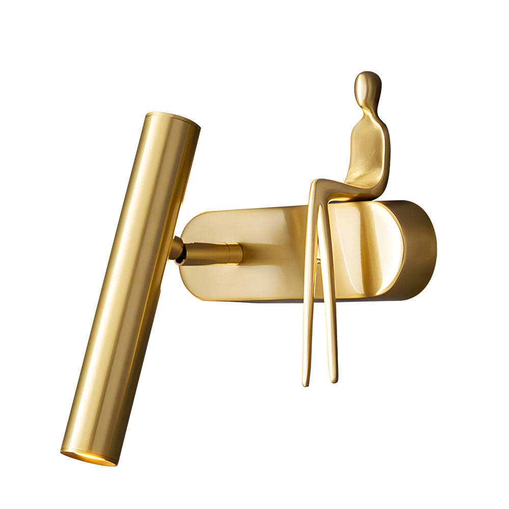 Brass 1-Light Slender Adjustable LED Wall Spotlight