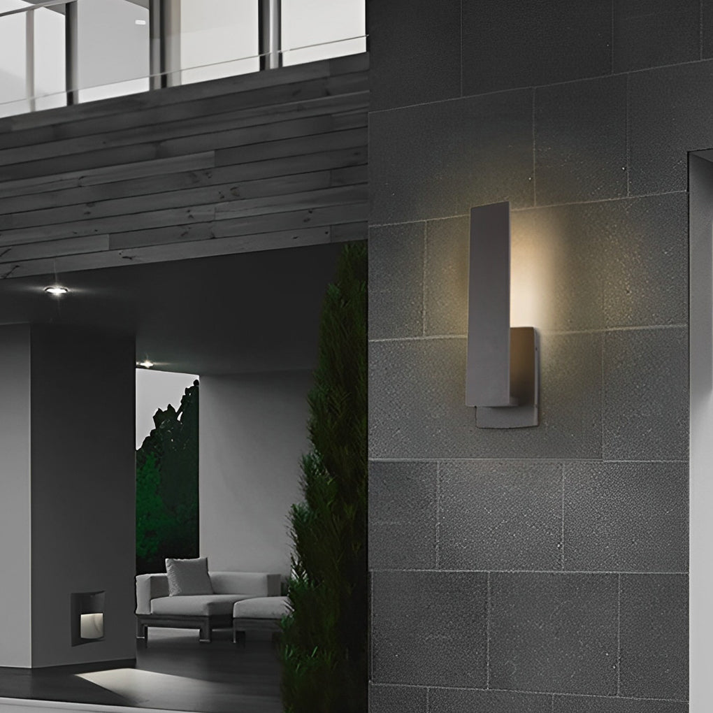 Waterproof Minimalist Aluminum LED Black Modern Outdoor Wall Light-Lighom