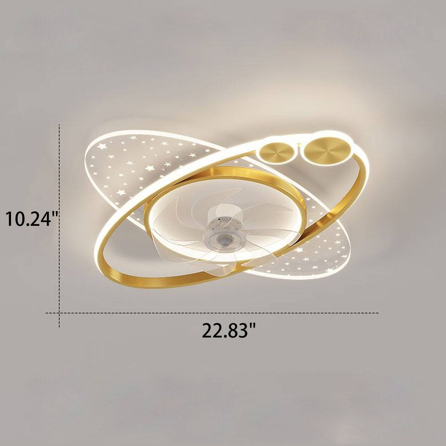 Modern Planet Star Effect LED Flush Mount Fan Light