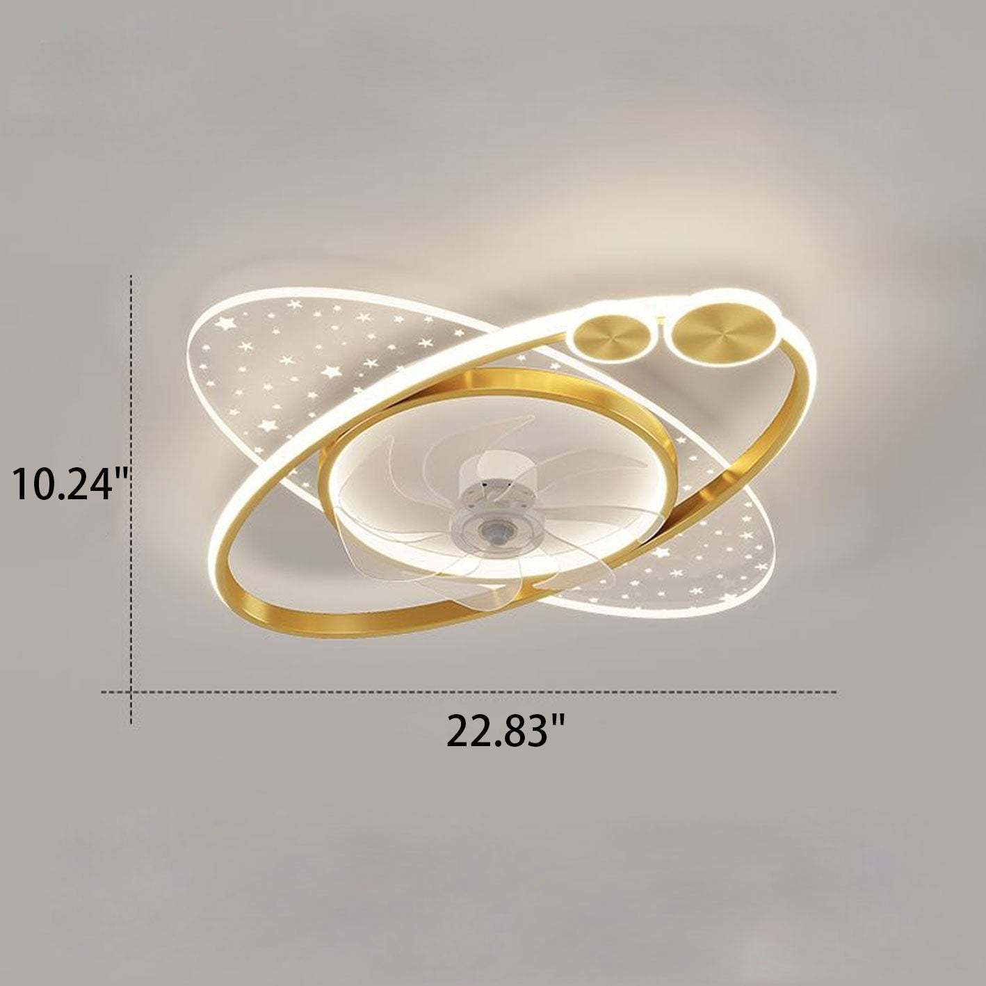 Modern Planet Star Effect LED Flush Mount Fan Light