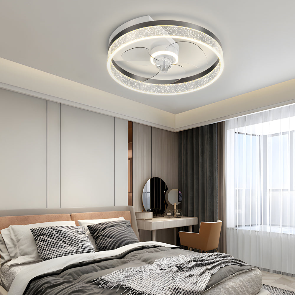 Circular Acrylic Bubbles LED 3-Step Dimming Ceiling Fan