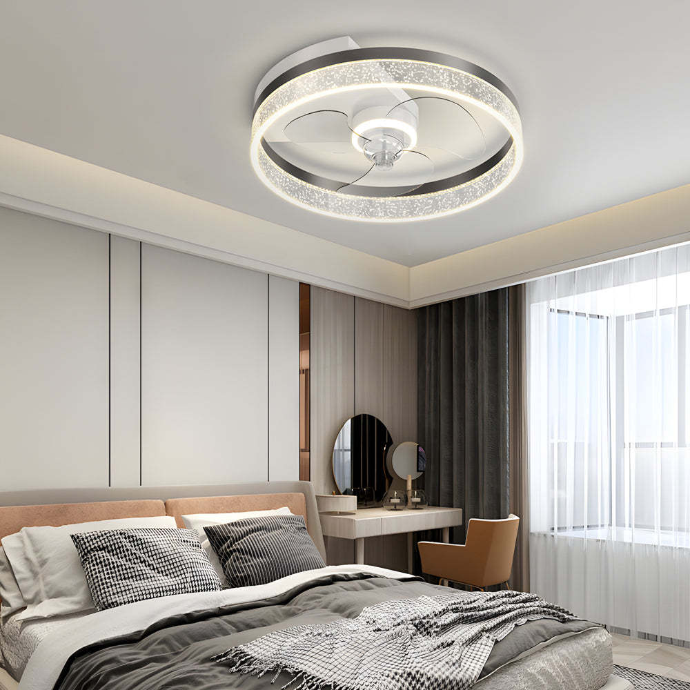 Circular Acrylic Bubbles LED 3-Step Dimming Ceiling Fan
