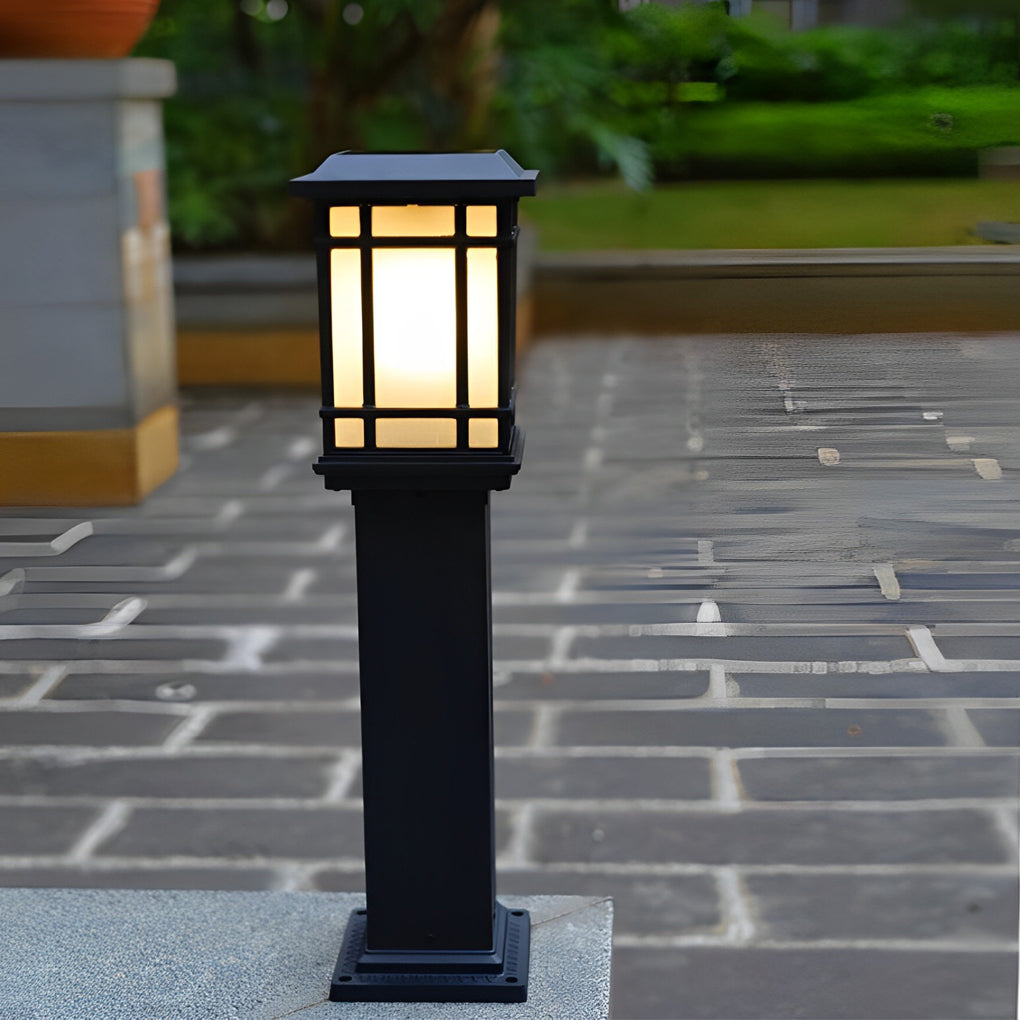 Waterproof Outdoor Three Step Dimming Black Modern Solar Path Lights-Lighom