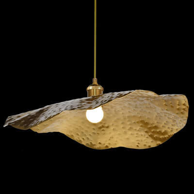Modern Golden Bronze Lotus Leaf Pendant