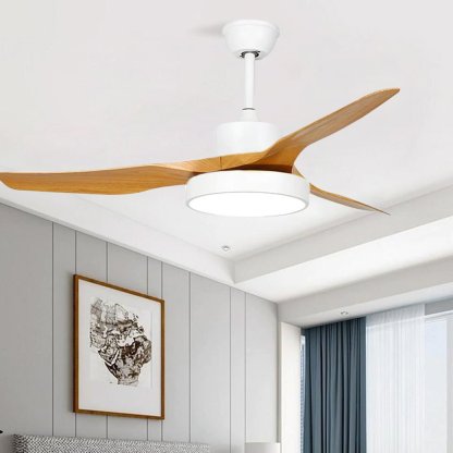 3-Blade Rustic Ceiling Fans with LED Light-Lighom