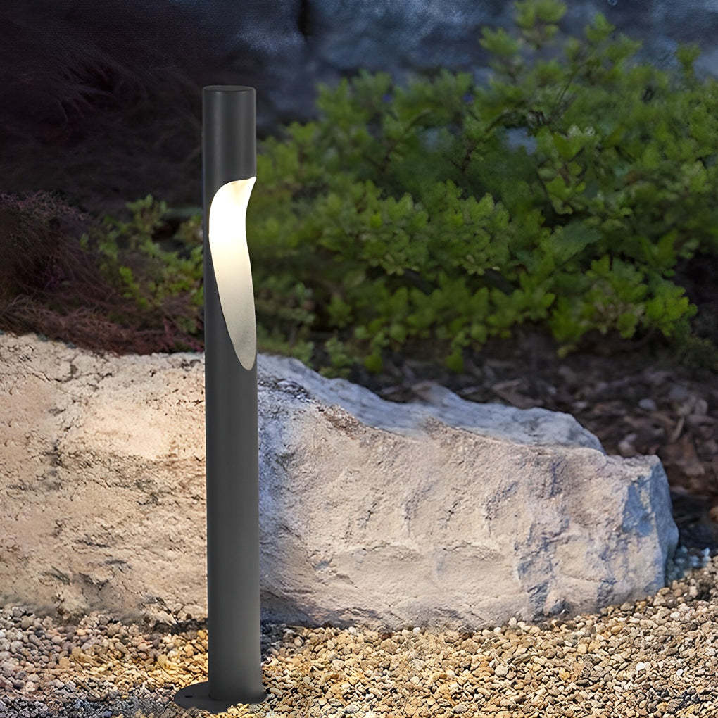Round Creative Waterproof LED 10W Gray Modern Outdoor Light Pathway Lamp-Lighom