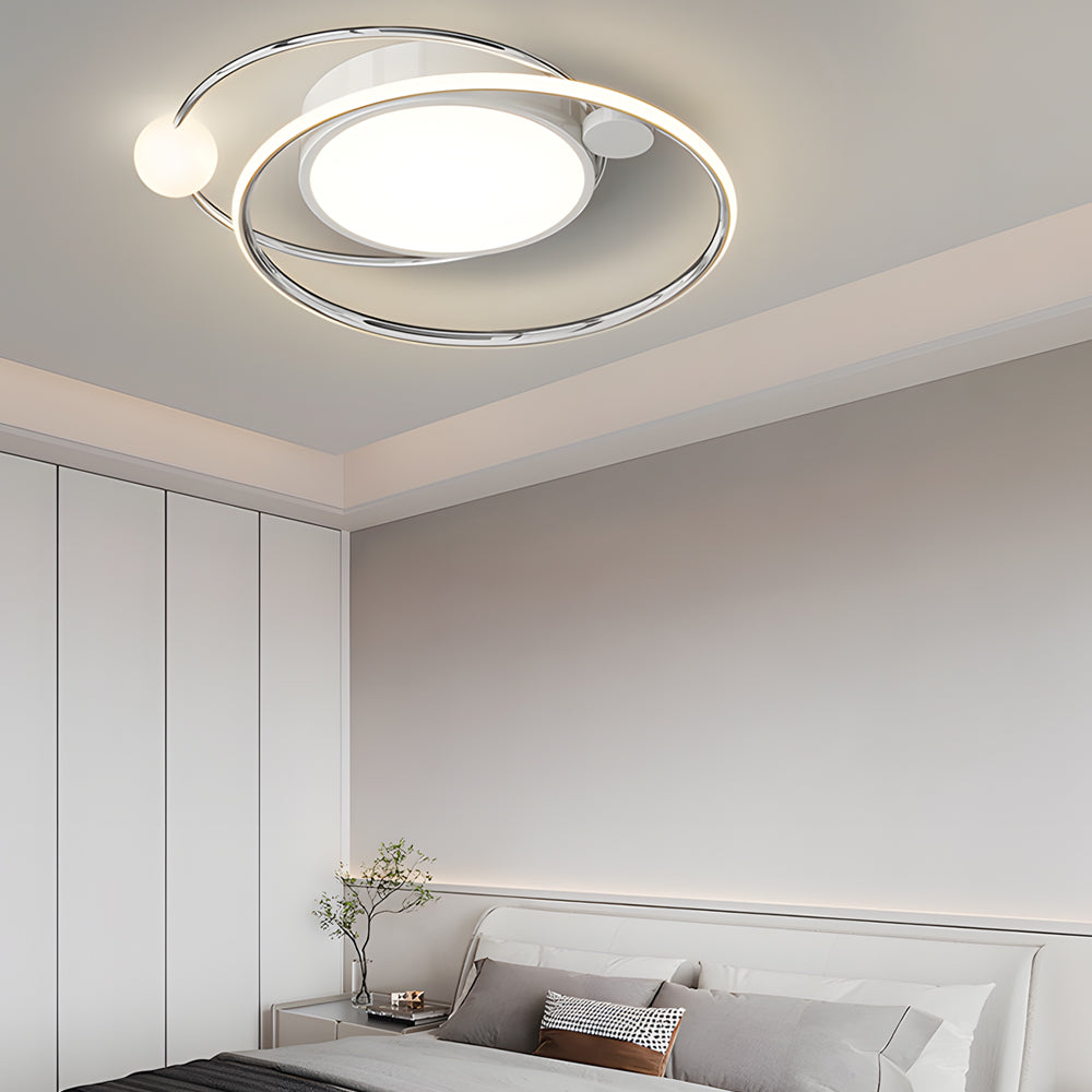 Yellow metal flush mount lighting for office or study, Lighom — Light Yellow / Dimmable with Remote