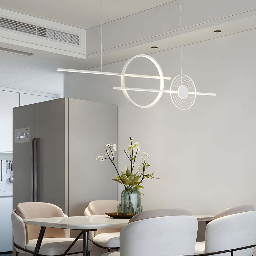 39.4" Dimmable Ring Linear Island Chandelier
