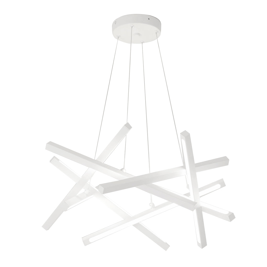 8-Light Modern LED Sputnik Kitchen Dining Chandelier — White / White
