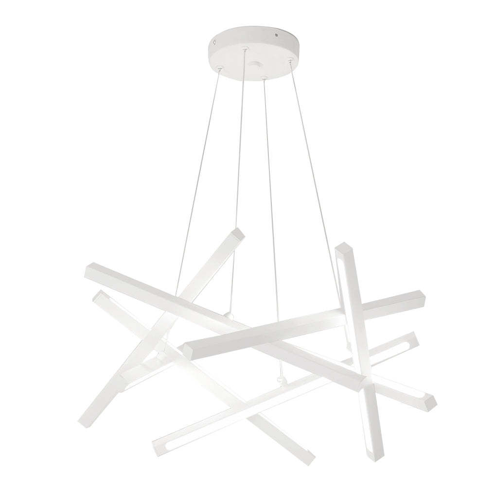 8-Light Modern LED Sputnik Kitchen Dining Chandelier — White / White