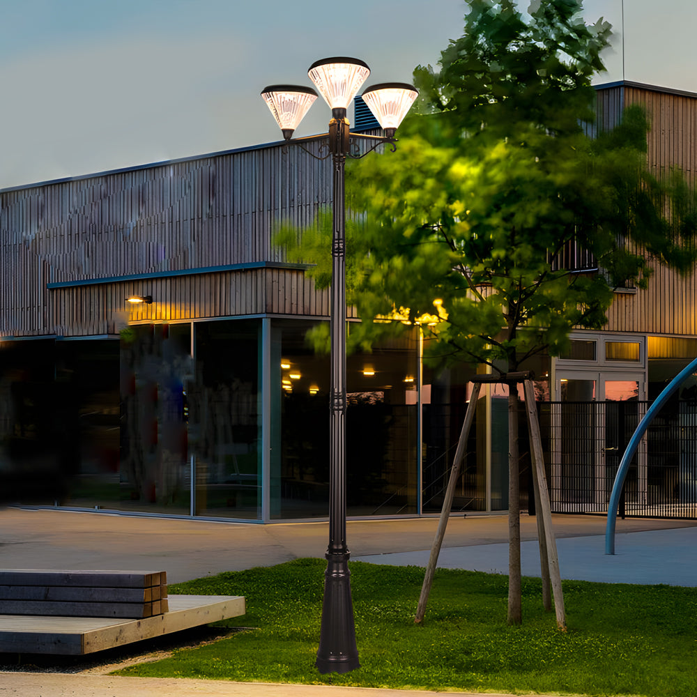Black 3-Light Outdoor Street Lamp Post