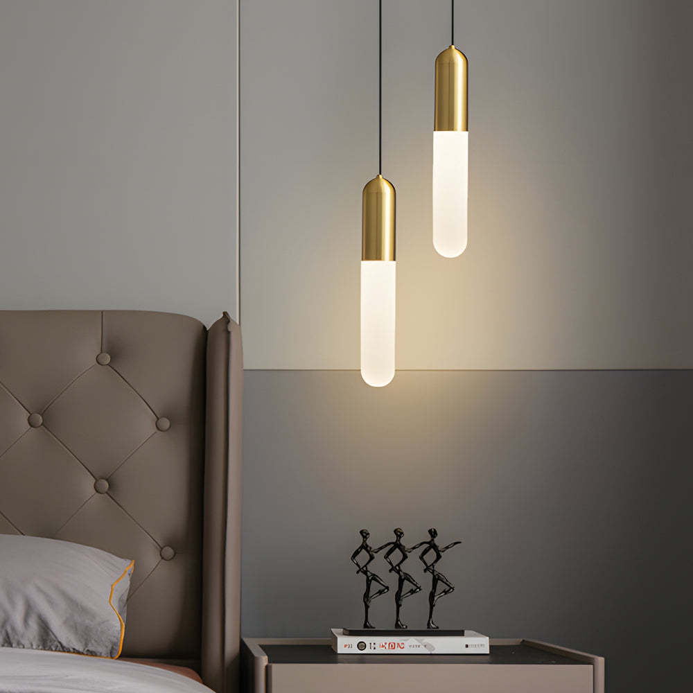 Long Copper Acrylic 3-Step Dimming Modern Pendant Light