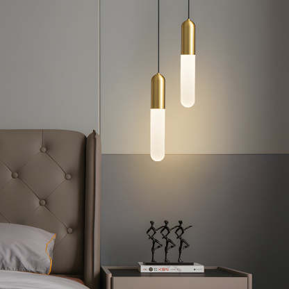 Long Copper Acrylic 3-Step Dimming Modern Pendant Light