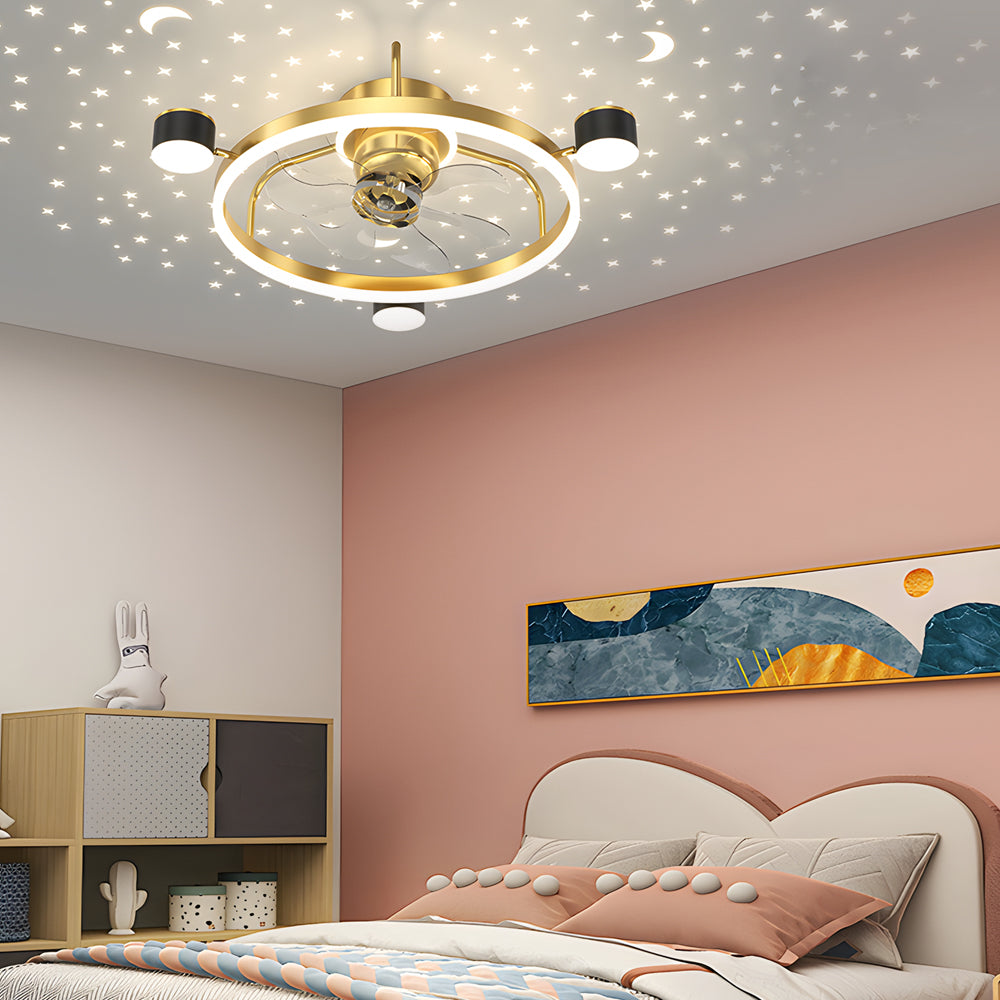 Star Moon Projection 3-Step Modern Fan