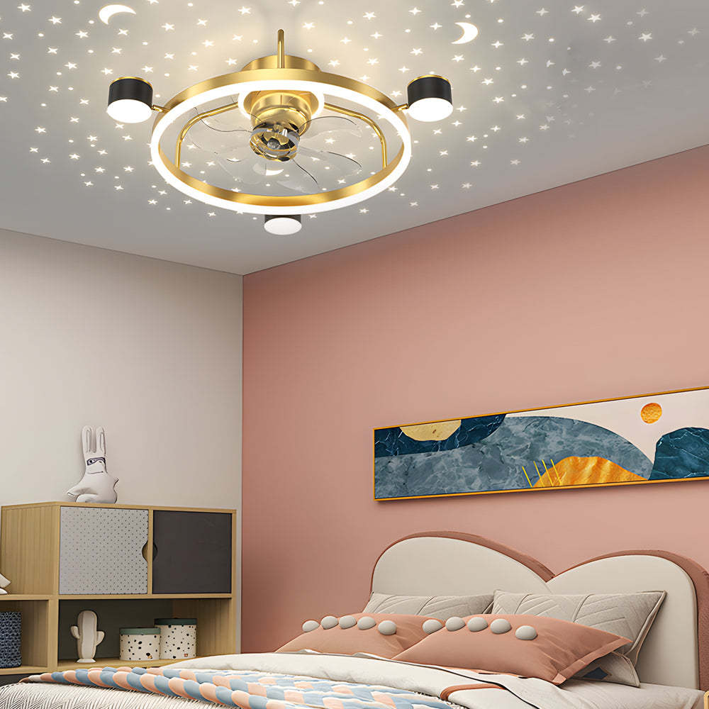 Star Moon Projection 3-Step Modern Fan