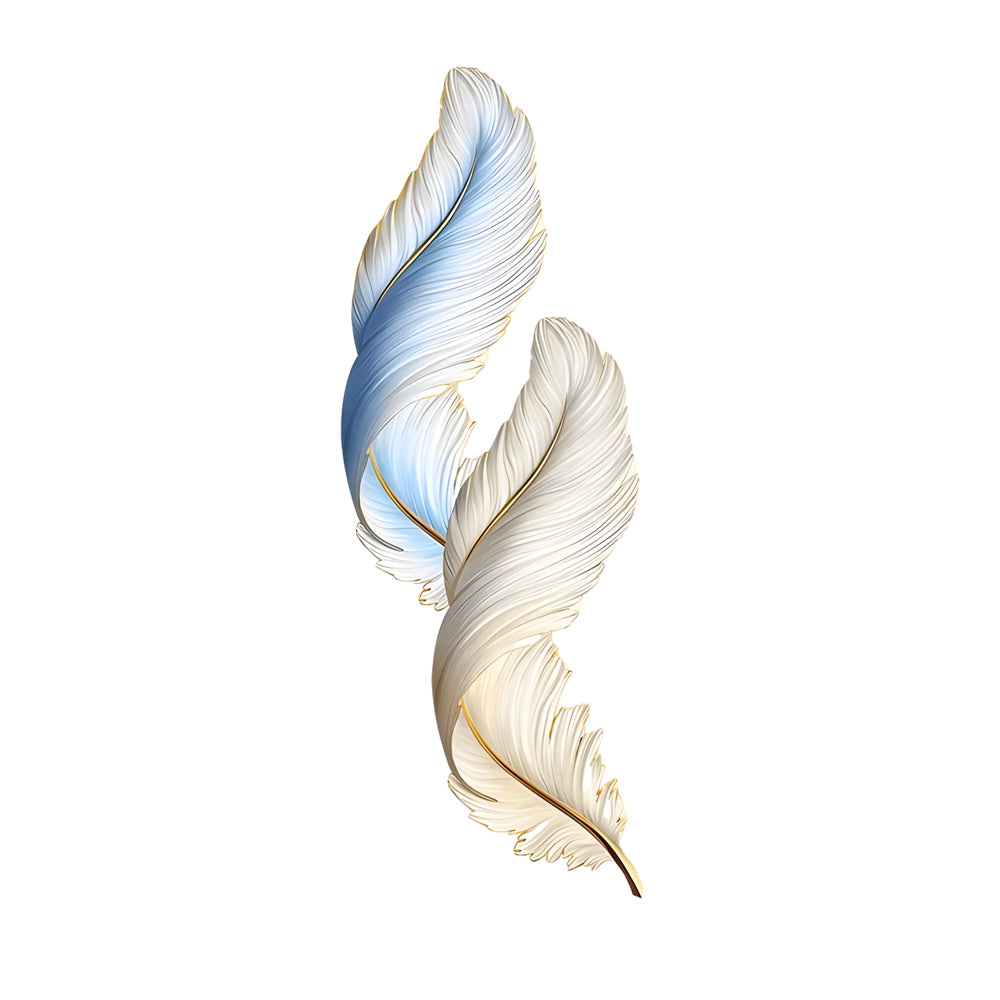 Feather Decorative USB Remote LED Wall Light — White+Orange