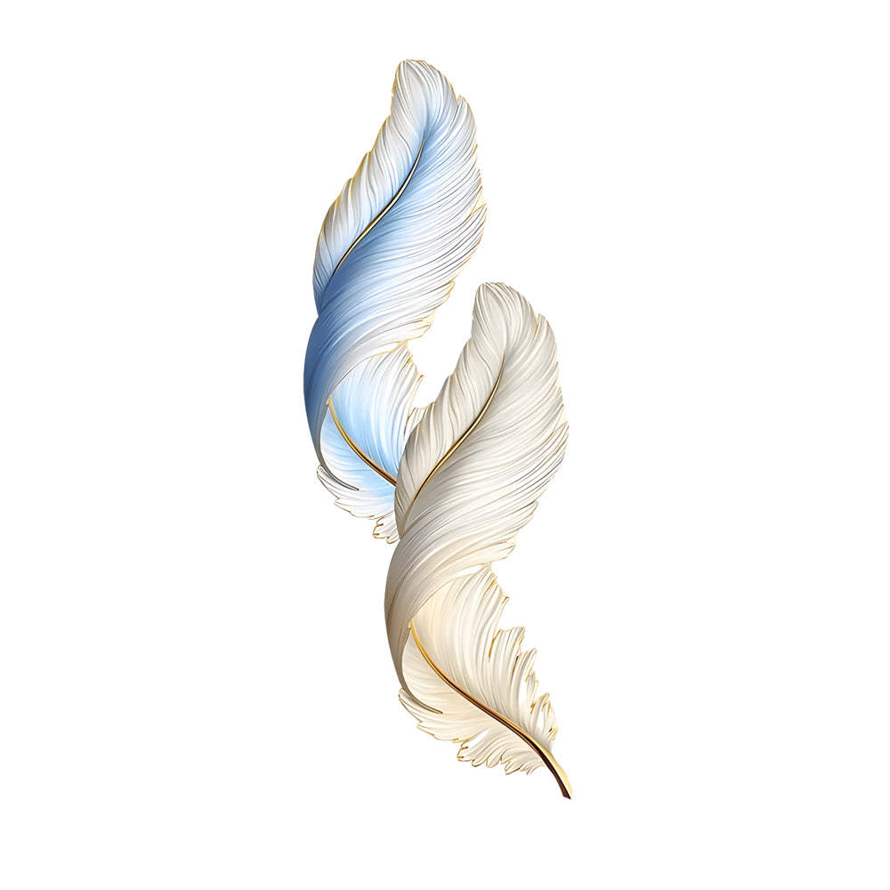Feather Decorative USB Remote LED Wall Light — White+Orange