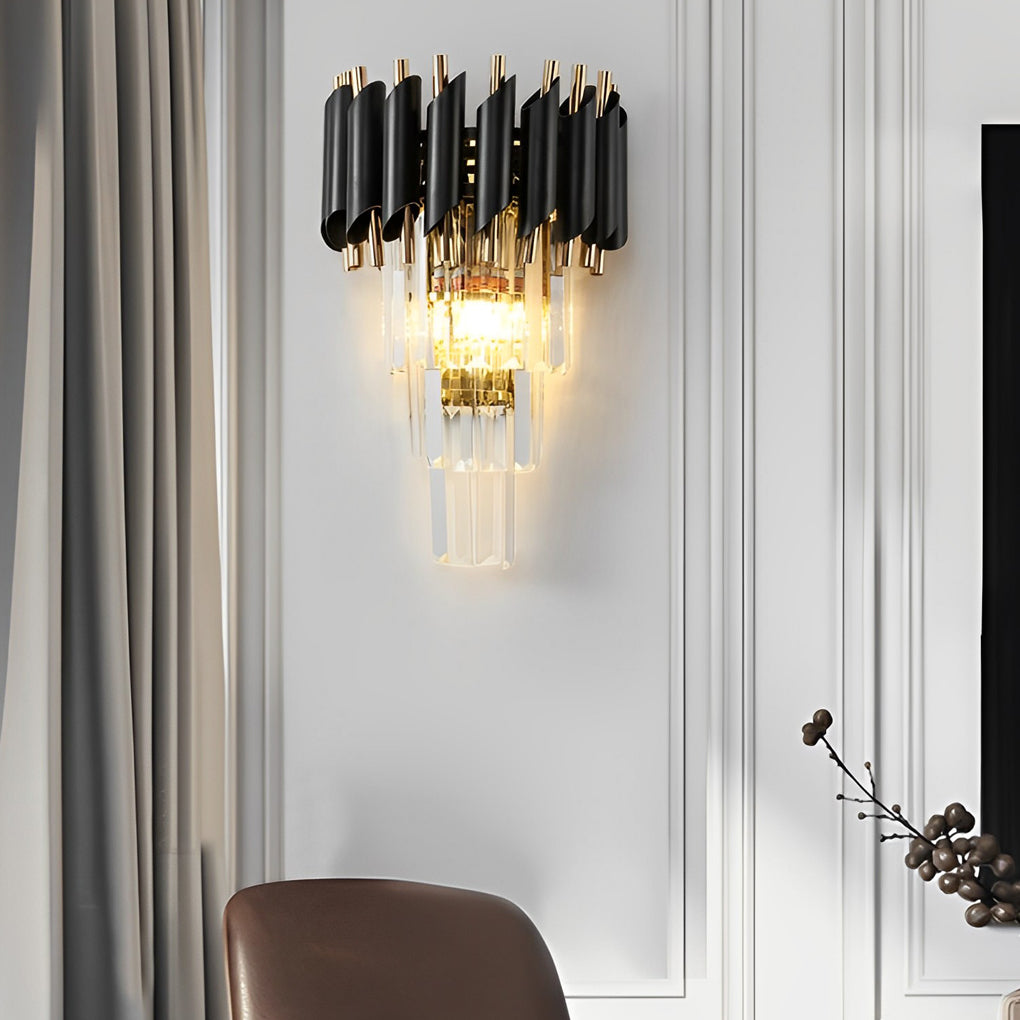 Creative Metal Crystal Glass LED Postmodern Wall Sconce Lighting-Lighom