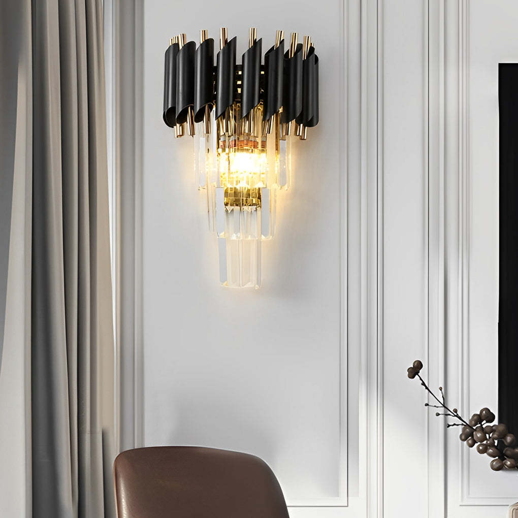 Creative Metal Crystal Glass LED Postmodern Wall Sconce Lighting-Lighom