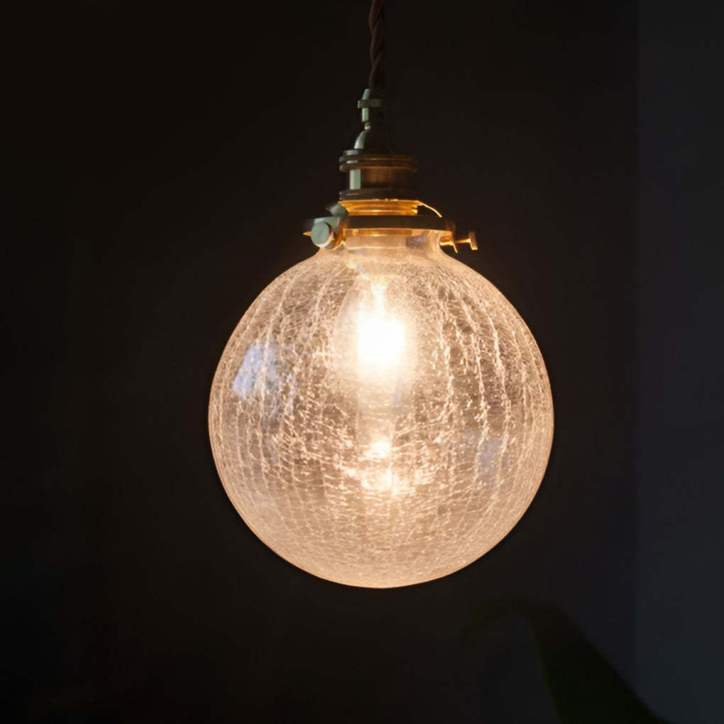 Spherical Cracked Glass LED Nordic Island Pendant Light