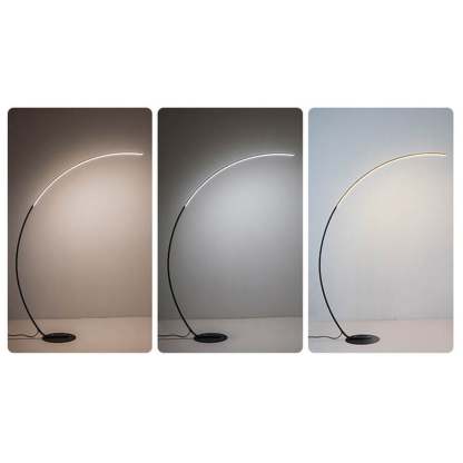 Minimalist Curved Line LED Aluminum Floor Lamp — White / White Light (6000K) / 110V-120V For US/CA