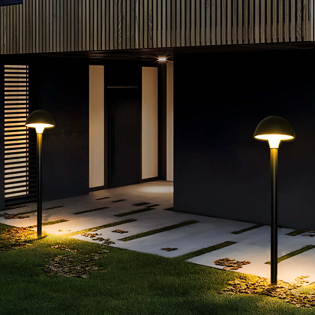 Creative Mushroom Shape Outdoor Waterproof LED Black Modern Lawn Lamp-Lighom
