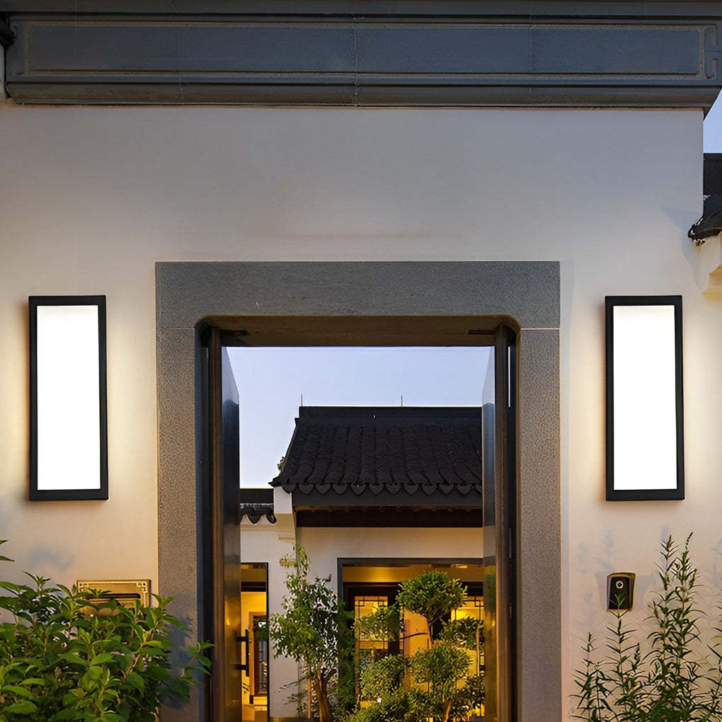 Rectangular LED Waterproof Black Modern Outdoor Exterior Light Wall Lamp-Lighom