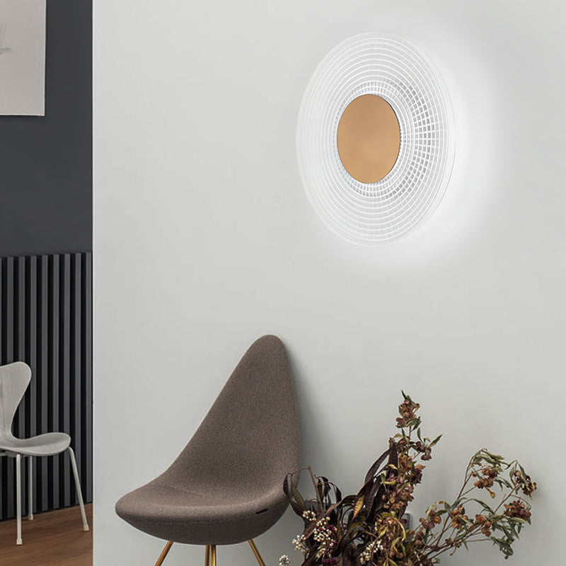 Round Stripes Grid Pattern Acrylic LED Simple Creative Modern Wall Lamp-Lighom