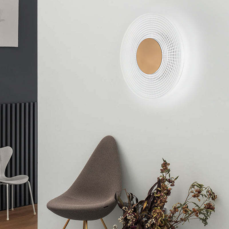 Round Stripes Grid Pattern Acrylic LED Simple Creative Modern Wall Lamp-Lighom