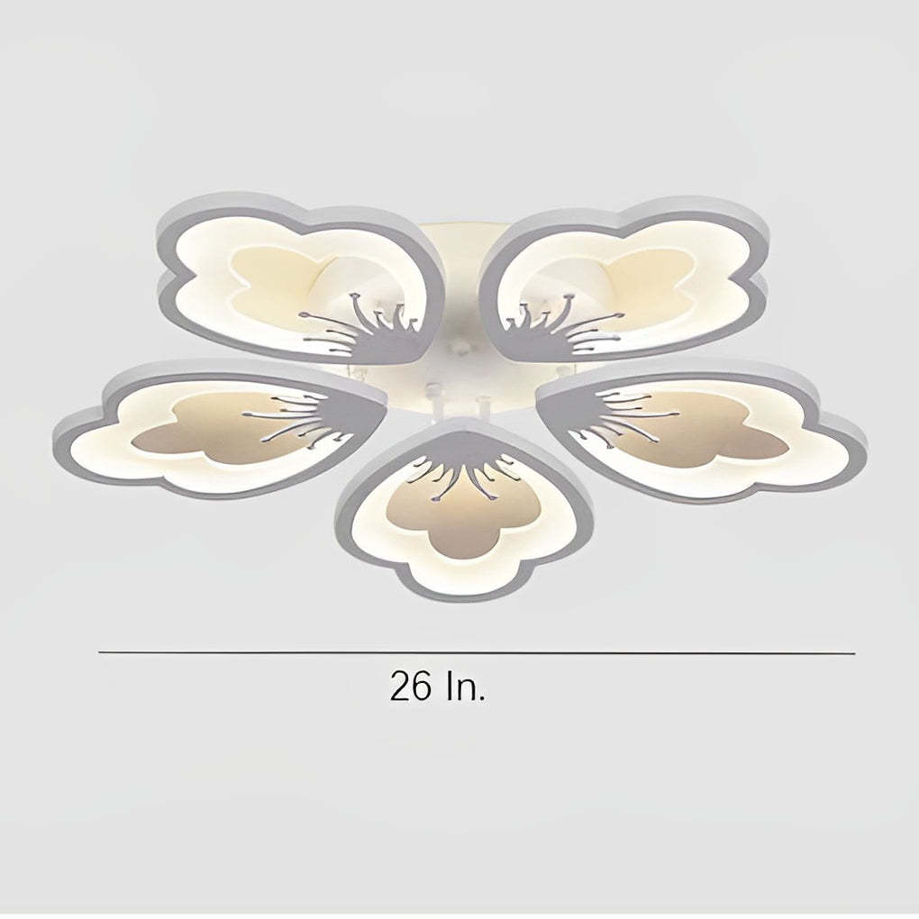 Flower Dimmable LED White Nordic Chandelier Flush Mount