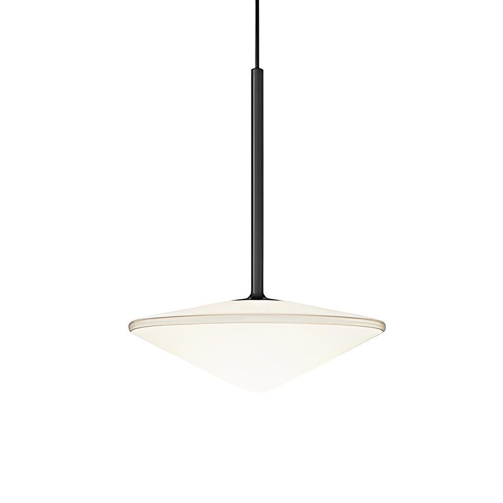 Round Glass Iron LED Black Nordic Pendant