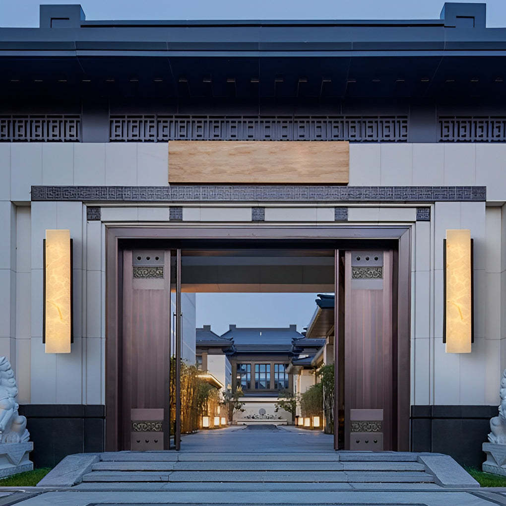 Rectangular Metal LED Waterproof Black Modern Outdoor Wall Lights-Lighom