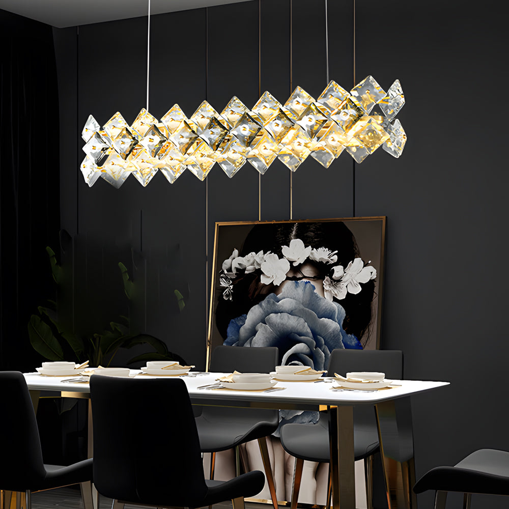 Lighom modern long gold chandeliers — 7.9" H x 23.6" Dia / Round