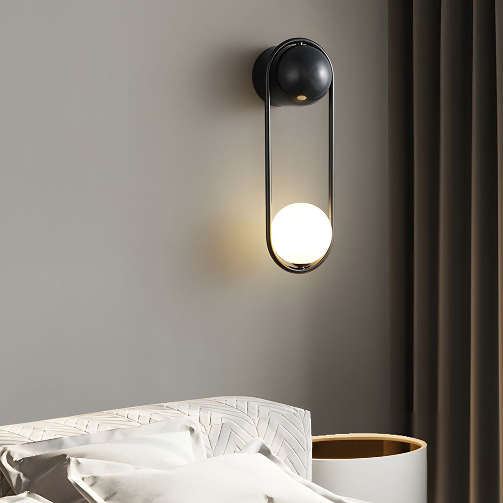 Mila Wall Sconce 1-light Glass Globe Wall Light - Gold/Black-Lighom