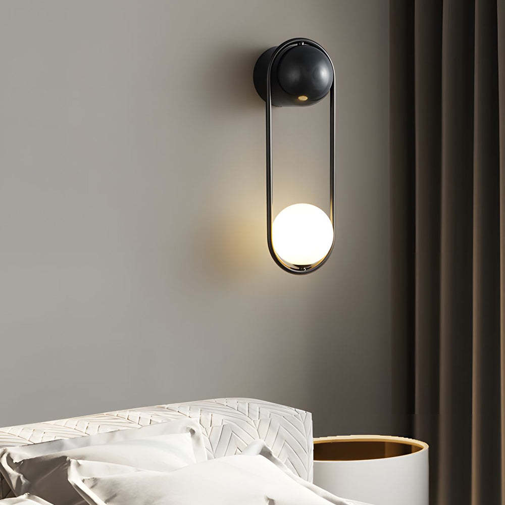 Mila Wall Sconce 1-light Glass Globe Wall Light - Gold/Black-Lighom