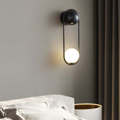 Mila Wall Sconce 1-light Glass Globe Wall Light - Gold/Black-Lighom