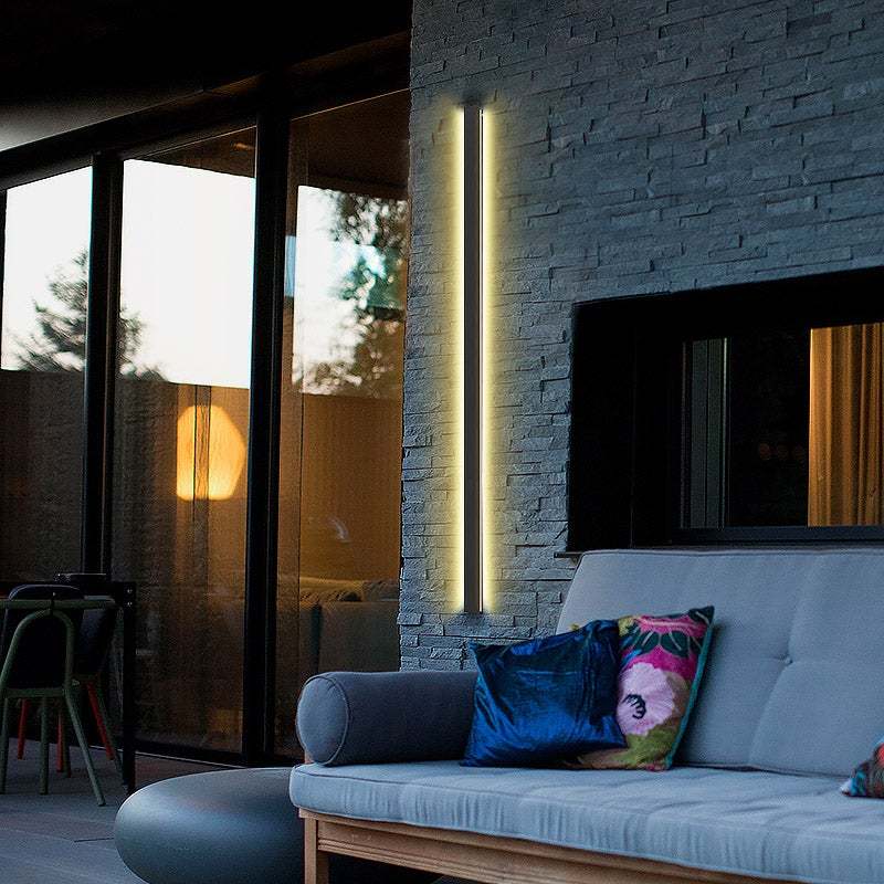 Black Long Strip LED Waterproof Modern Outdoor Wall Lights Porch Lights-Lighom