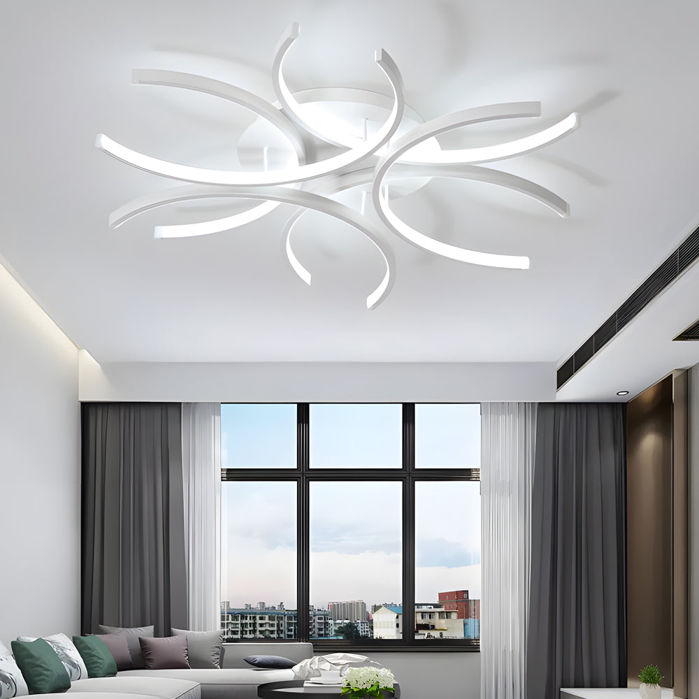 Semi-Circle Flower LED Dimmable Modern Ceiling Light
