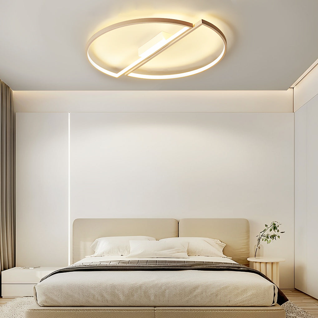 Creative Semi Circles Dimmable LED Modern Ceiling Lights Flush Mount Lighting-Lighom