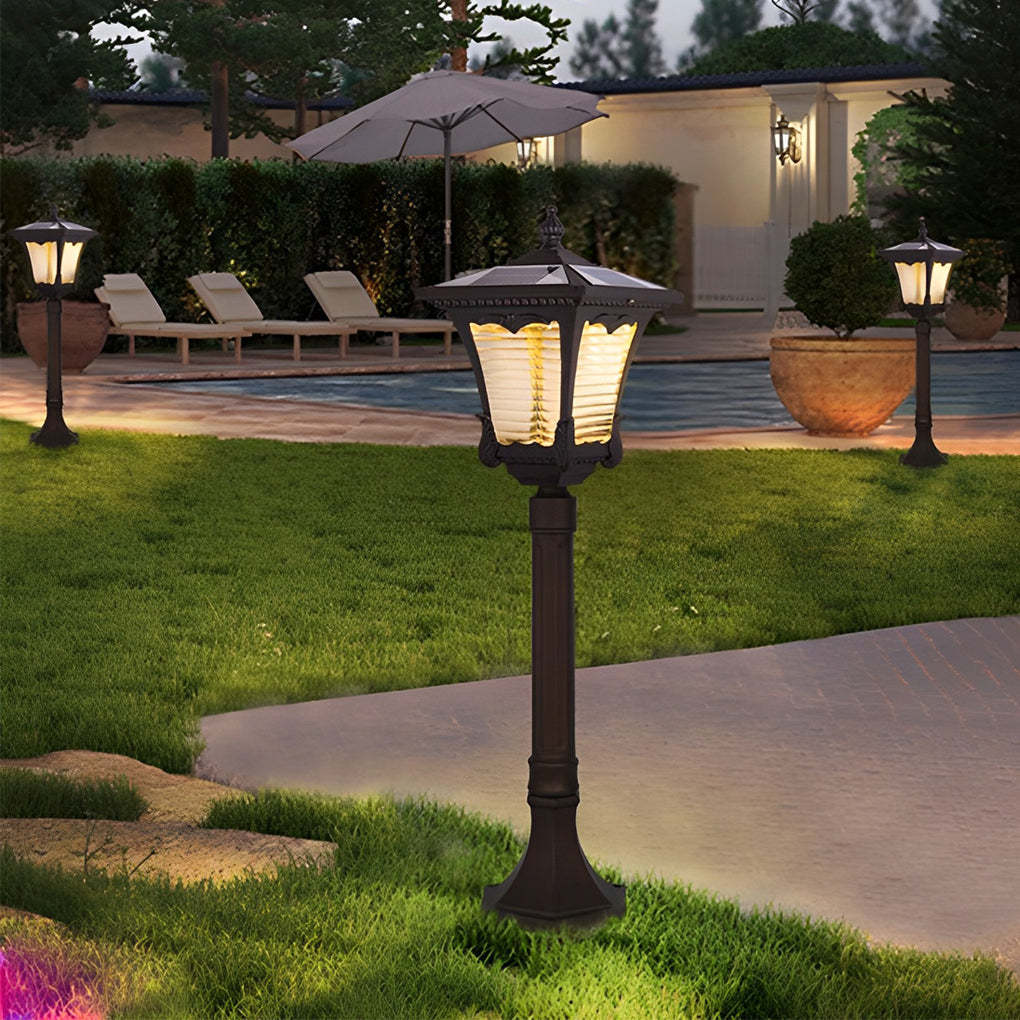Vintage Intelligent Light Control LED Waterproof Retro Solar Lawn Lamp-Lighom