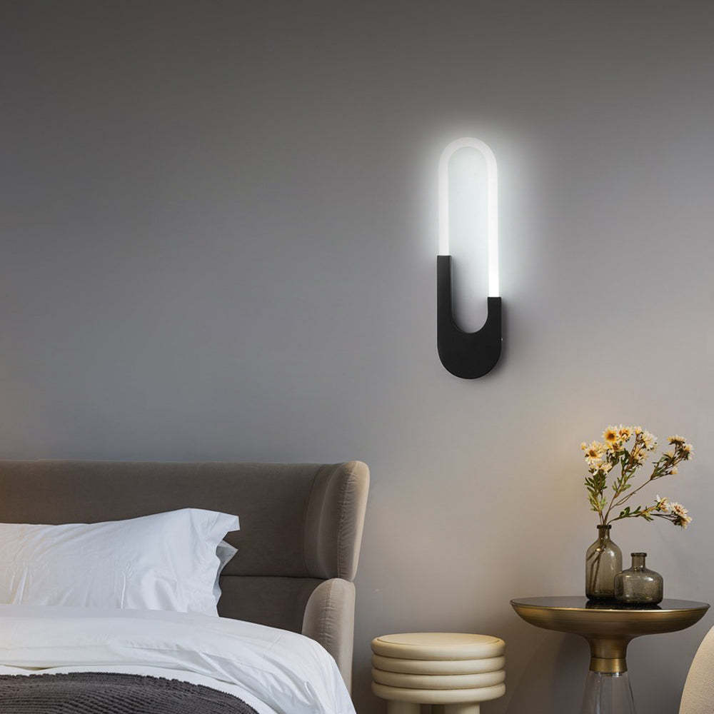 Modern Oval LED Wall Sconce Gold Black