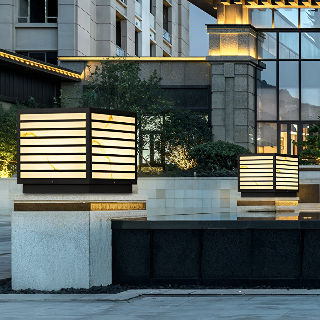 Square IP65 LED Solar Modern Outdoor Deck Pillar Light — Solar / 1 Pc