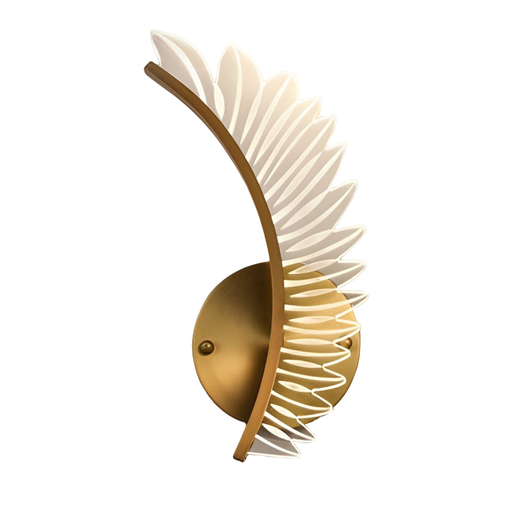Acrylic Leaves Feathers LED Three Step Dimming Postmodern Wall Lamp-Lighom