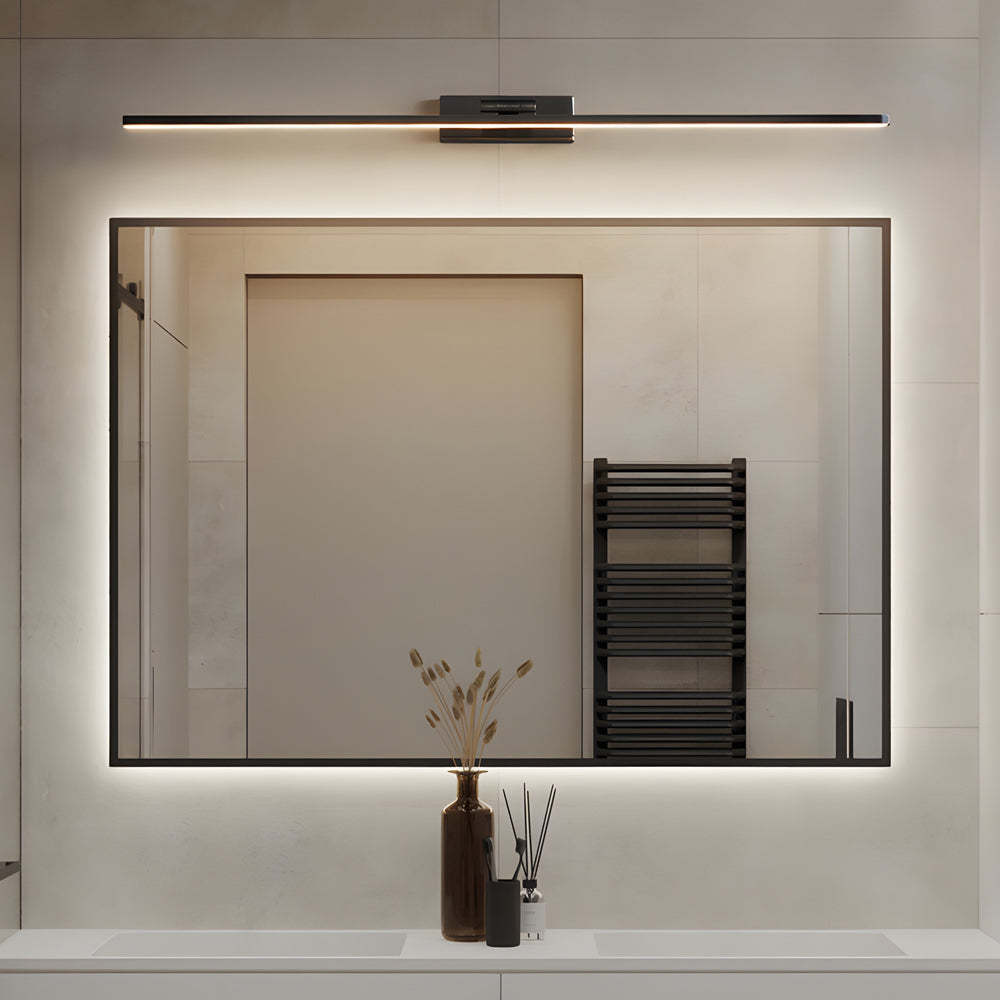 Modern Copper Adjustable LED Bathroom Vanity Light with Rotatable Rod and Linear Acrylic Shade-Lighom