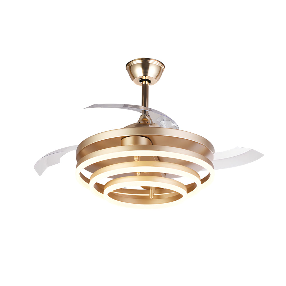 Modern 41" Retractable Remote LED Ceiling Fan