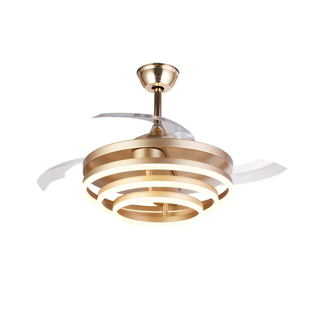 Modern 41" Retractable Remote LED Ceiling Fan