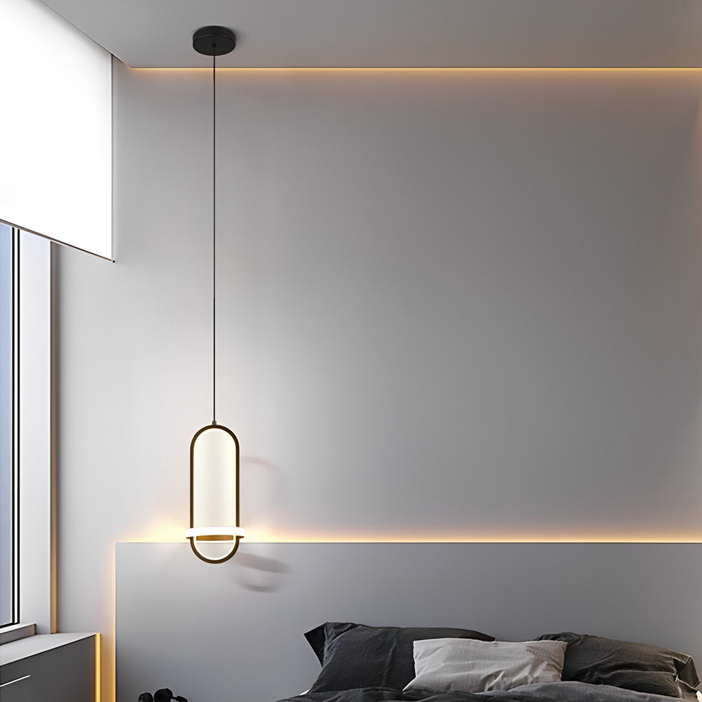 Artistic Rounded Rectangle LED Modern Pendant Lighting Kitchen Island Lighting-Lighom