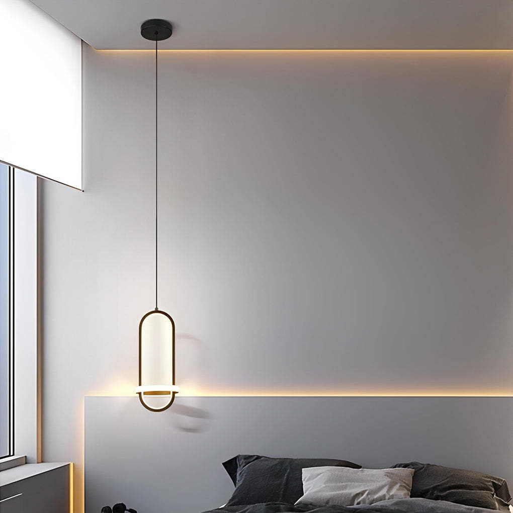 Artistic Rounded Rectangle LED Modern Pendant Lighting Kitchen Island Lighting-Lighom