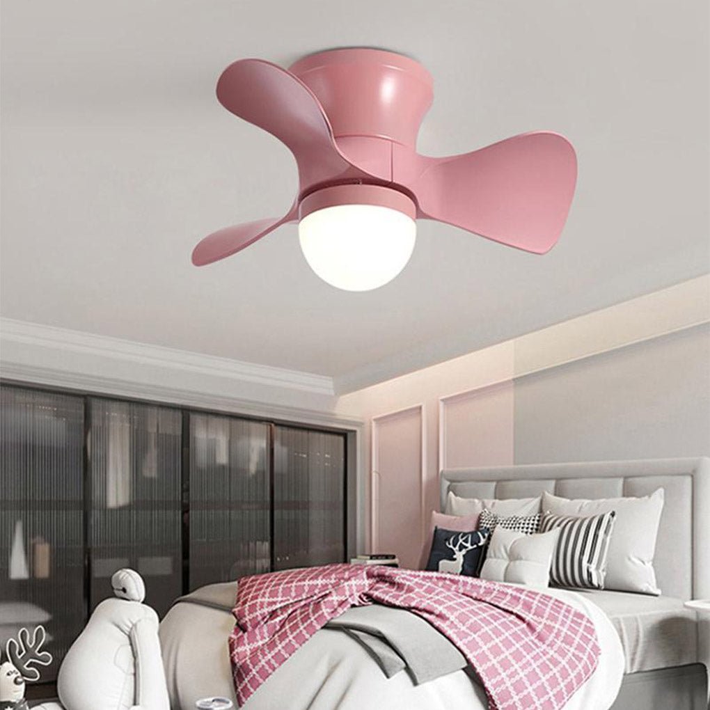 3-Curved-Blade Small LED Ceiling Fan