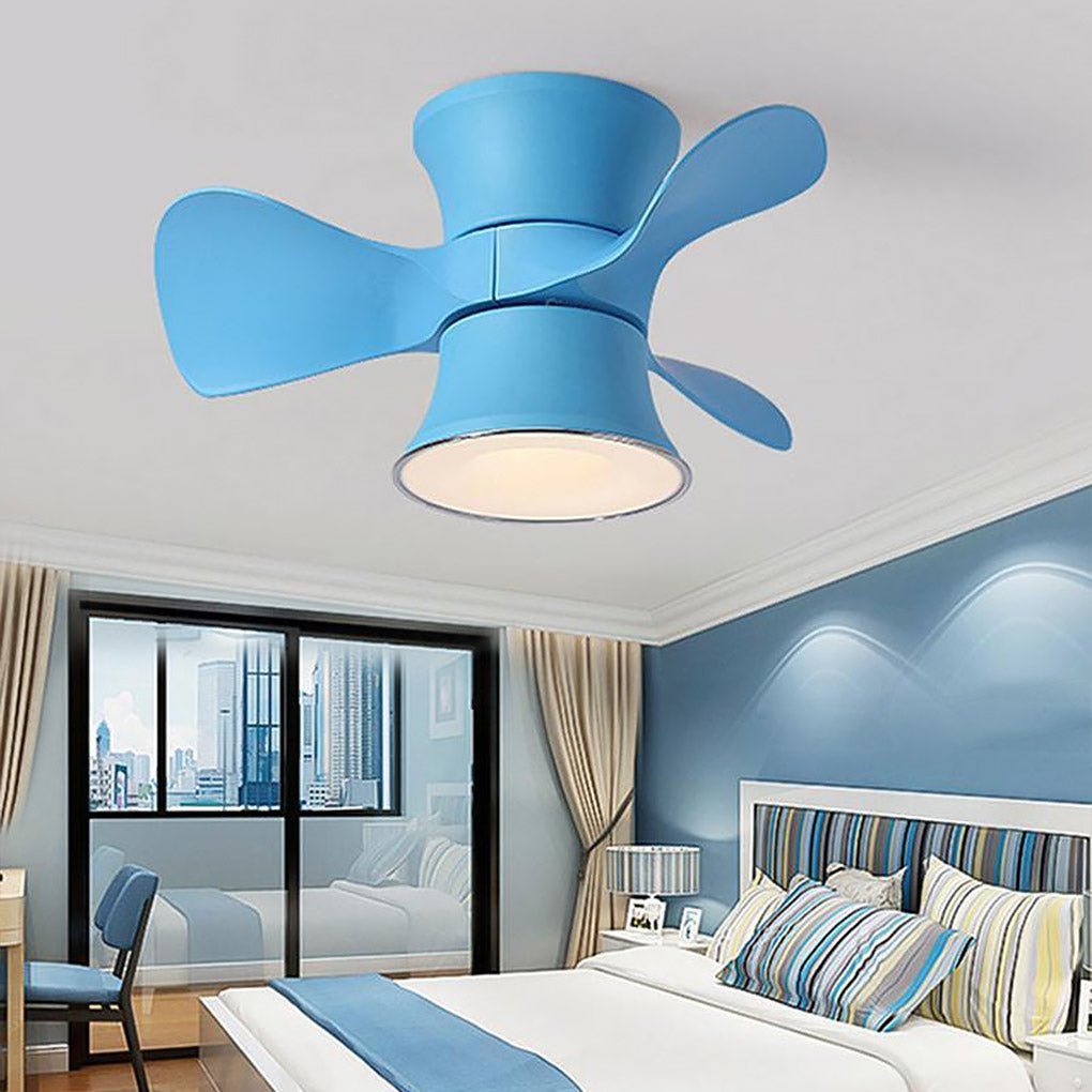 3-Curved-Blade Small LED Ceiling Fan